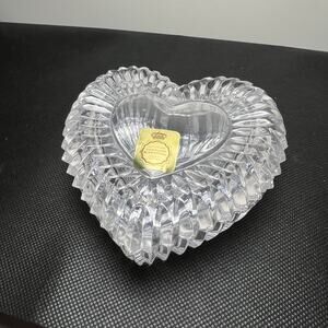 Vintage Bleikristall Lead Crystal Heart Shaped Dishes German Set
